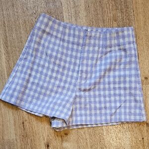 Plaid Purple and White Shorts